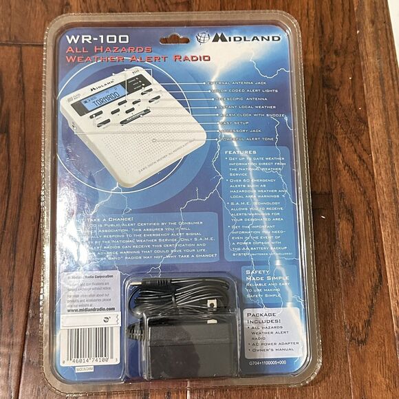 NEW Midland WR-100 All Weather Radio Public Alert Emergency Broadcast NOAA SMS - Picture 2 of 2